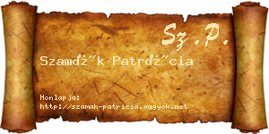 Szamák Patrícia névjegykártya